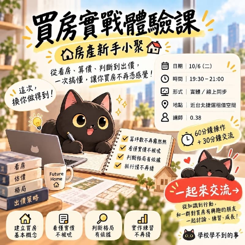 🏠【房產新手小聚|第一次買房,先把基本功練起來】