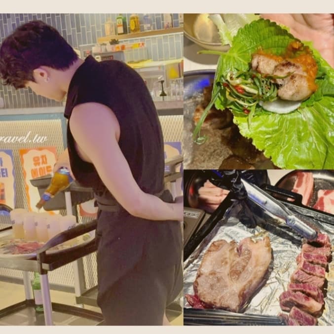 🩷看帥哥吃肉肉。雙重享受