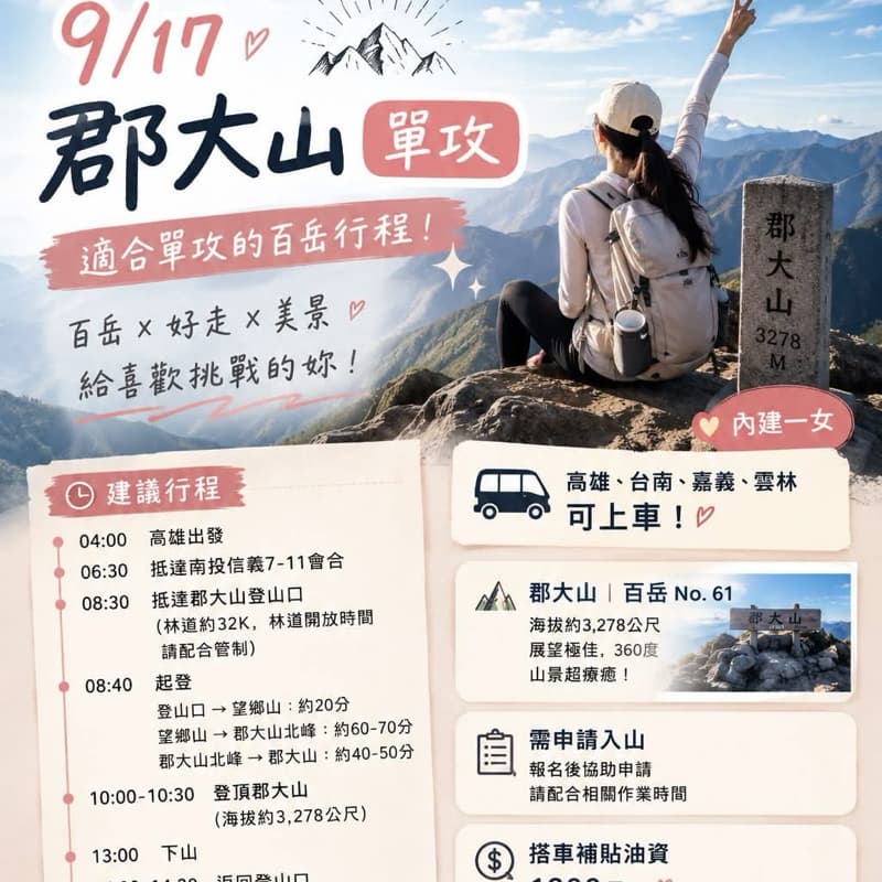 9/17|郡大山|百岳單攻