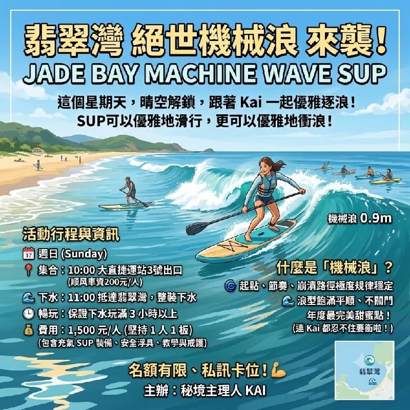 🌊 【翡翠灣・絕世機械浪來襲!】週日晴空解鎖,跟著 Kai 一起優雅逐浪! 🏄♂️ #新手友善 #中秋節