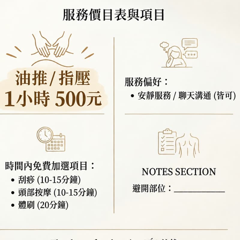 誠徵油推、指壓按摩模特~~超便宜