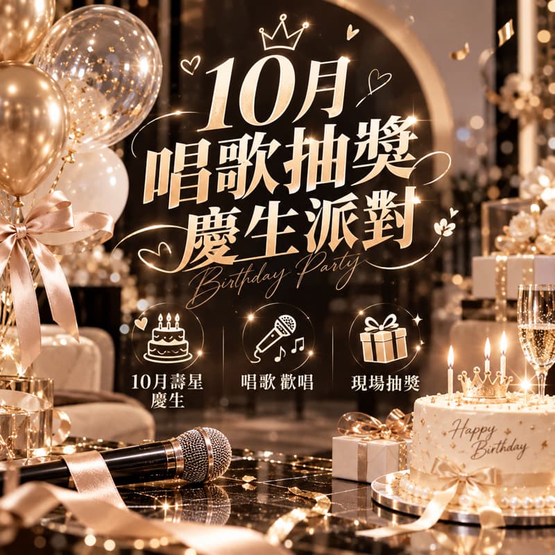 🎉錢櫃自由店🎊10月壽星唱歌抽獎PARTY#新手友善