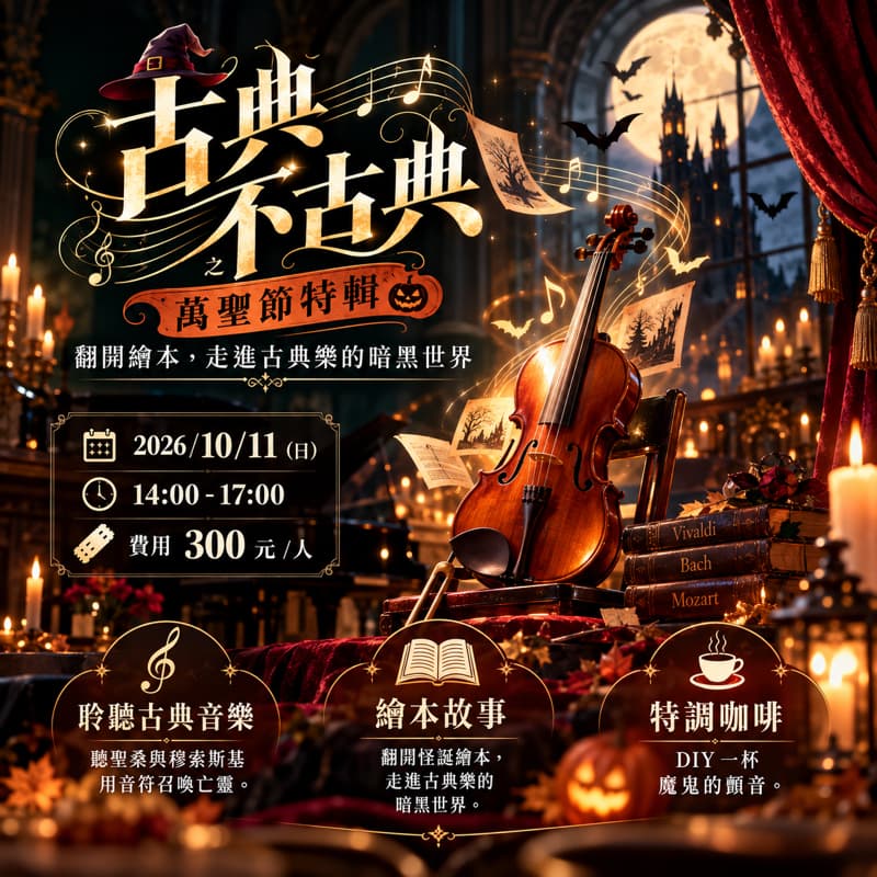10/11(日)下午14:00|古典不古典#聖桑#穆索斯基#新手友善#手沖咖啡#音樂家咖啡