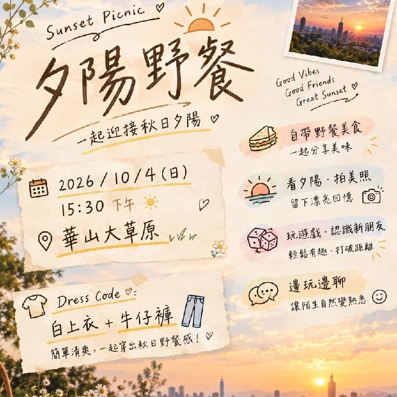 🧺🌅 夕陽野餐|一起迎接秋日夕陽