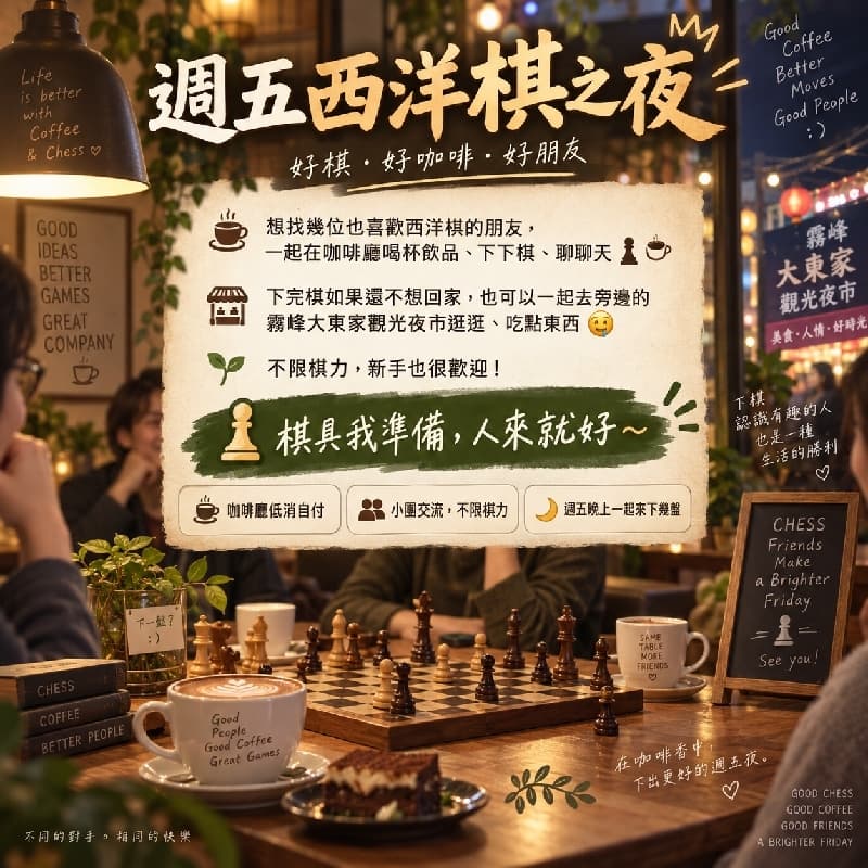 週五西洋棋之夜 ♟️☕