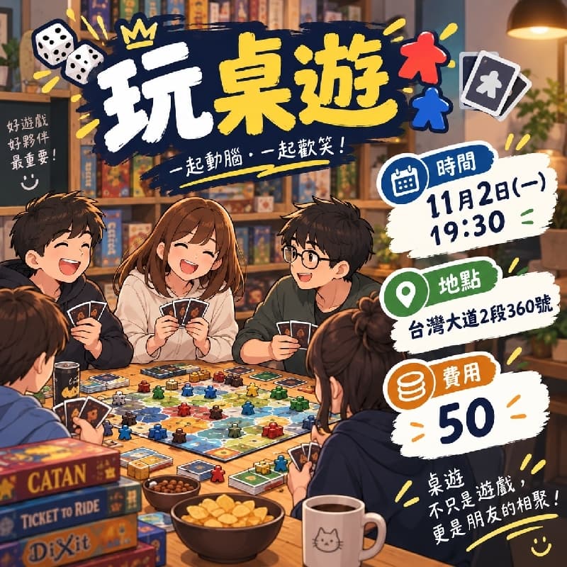 玩桌遊 交友聯誼趴