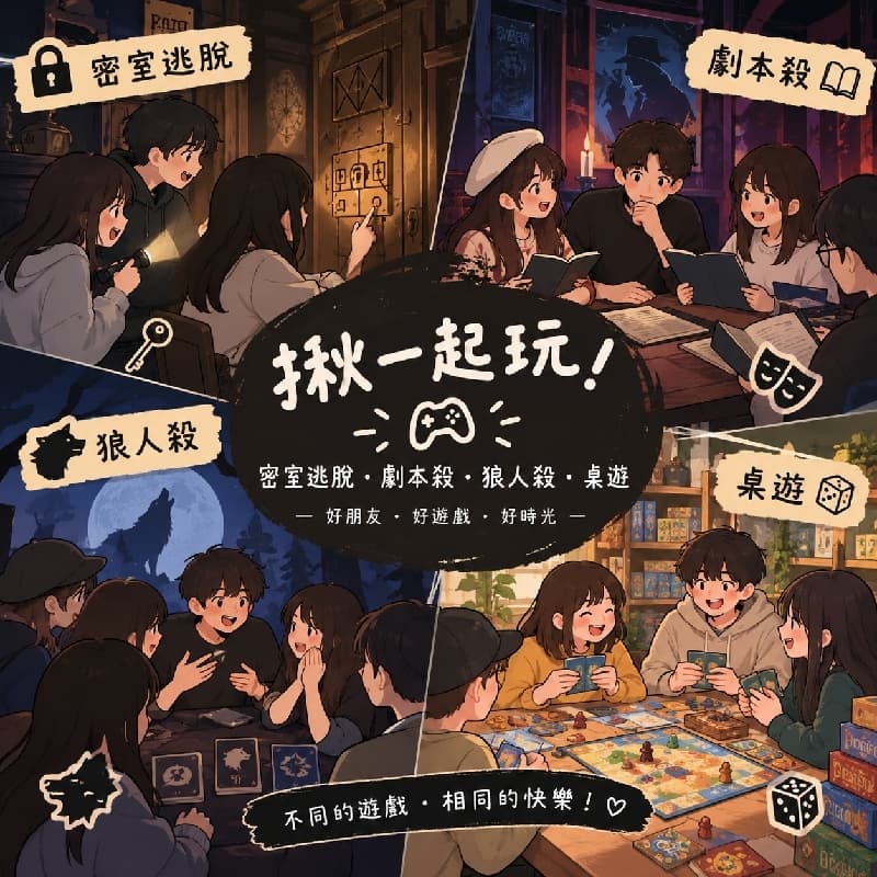 台南揪團(密室、劇本、狼殺、桌遊)