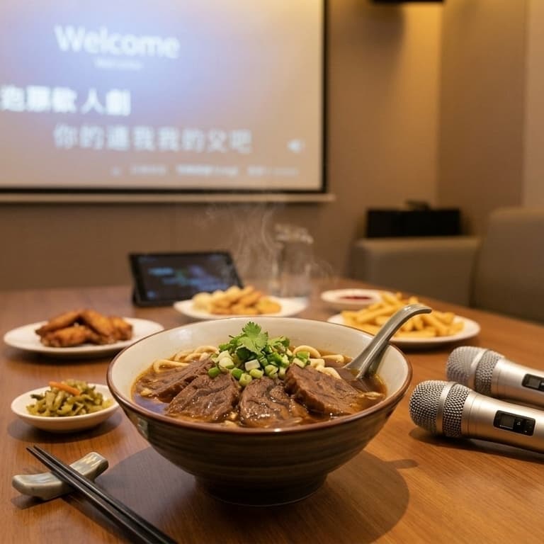 【汐止好樂迪】夫妻檔請客✨邀 1 位 45+單身男士歡唱 2.5H 享牛肉麵熱炒晚餐!