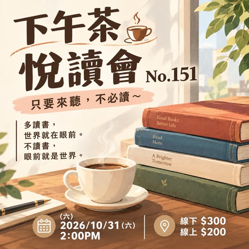 10/31(六)給喜愛閱讀或者忙碌沒時間看書的你們