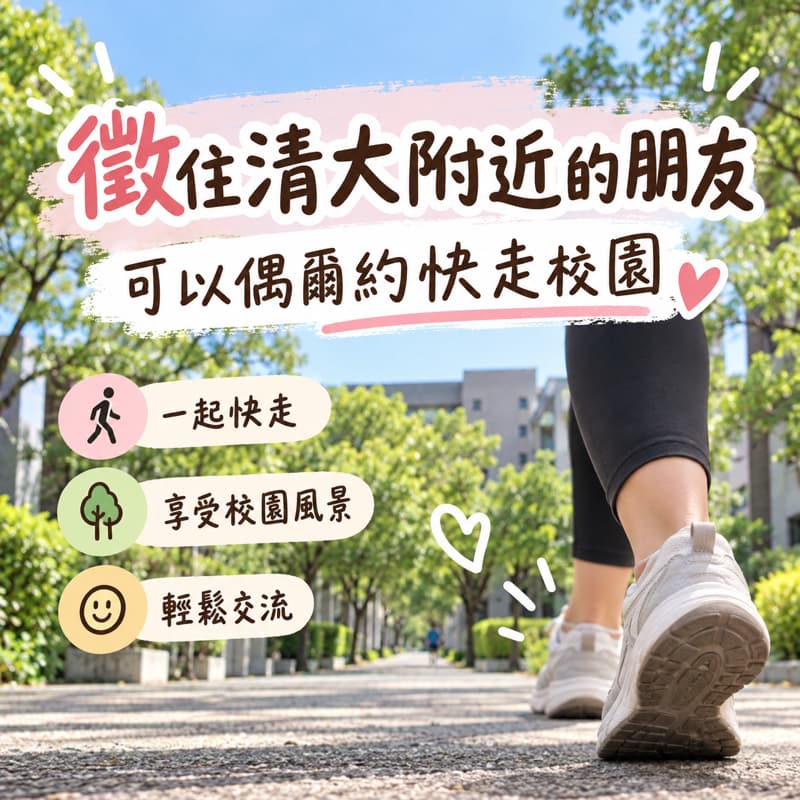 徵清大附近,喜歡一起快走運動的朋友⭐️時間請聊天室確認喲
