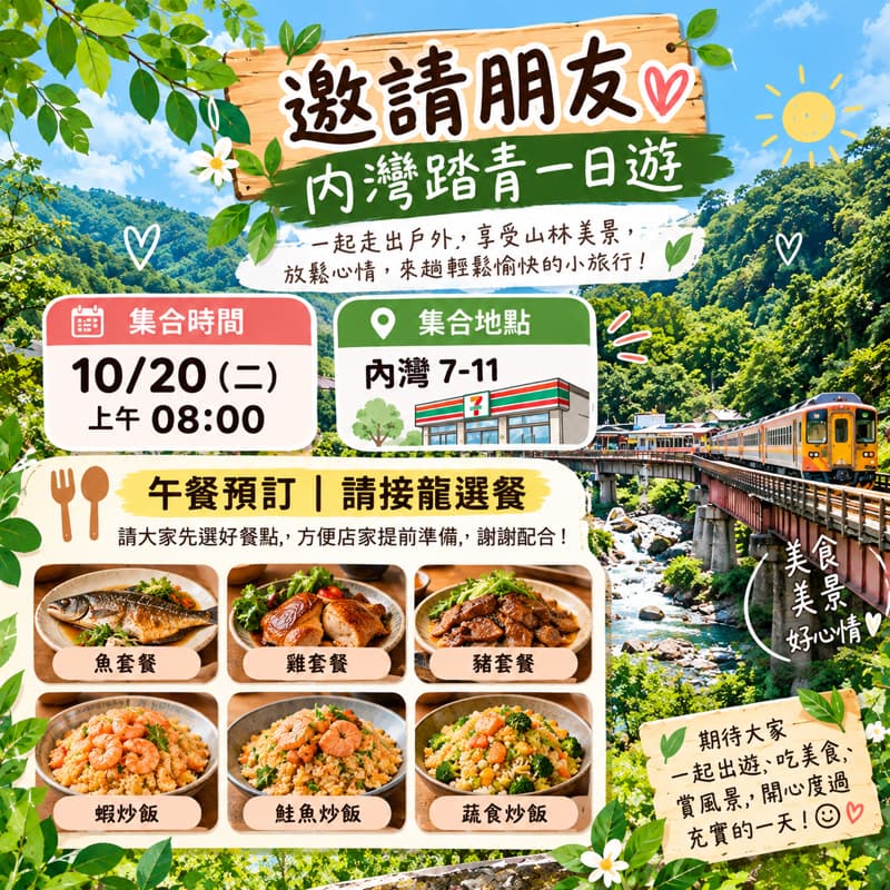 10/20(二)內灣踏青一日遊