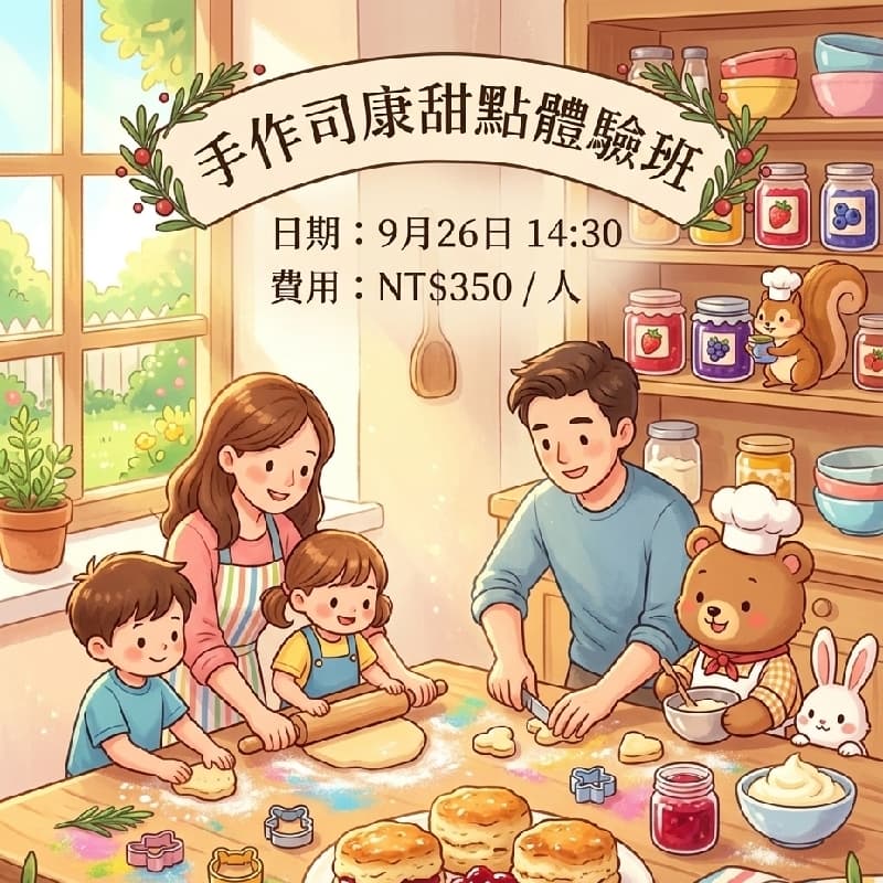 【療癒手作】下午茶放鬆一下!手作司康甜點體驗班 🧁✨