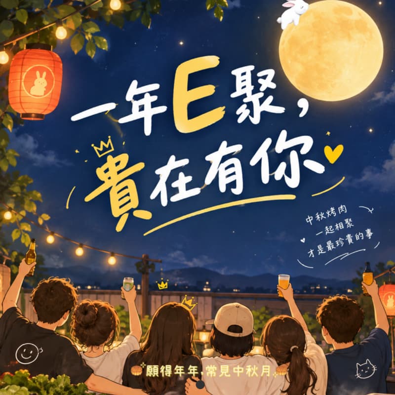 一年E聚,貴在有妳 #中秋月#月圓人更圓 #聯合開局